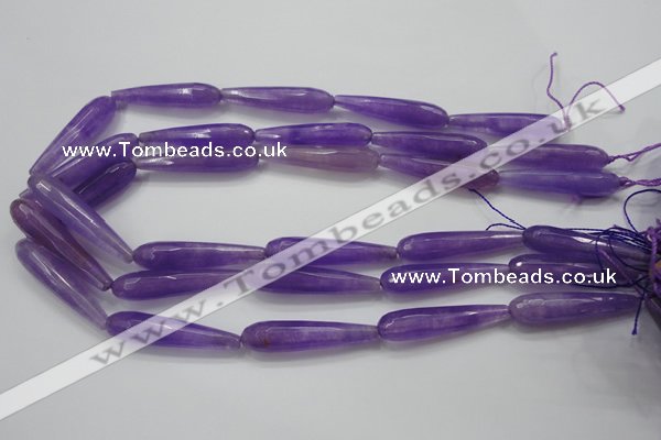 CCN1712 15.5 inches 9*40mm faceted teardrop candy jade beads wholesale