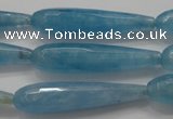 CCN1714 15.5 inches 9*40mm faceted teardrop candy jade beads wholesale