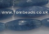 CCN1720 15.5 inches 10*30mm faceted rice candy jade beads