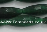 CCN1721 15.5 inches 10*30mm faceted rice candy jade beads