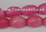 CCN180 15.5 inches 13*18mm faceted rice candy jade beads