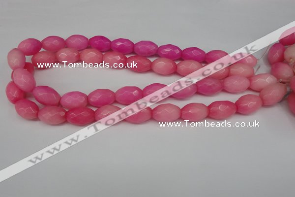 CCN180 15.5 inches 13*18mm faceted rice candy jade beads