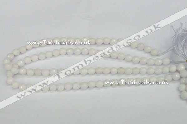 CCN1802 15 inches 8mm faceted round candy jade beads wholesale