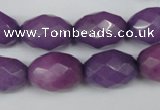 CCN181 15.5 inches 13*18mm faceted rice candy jade beads