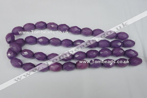 CCN181 15.5 inches 13*18mm faceted rice candy jade beads