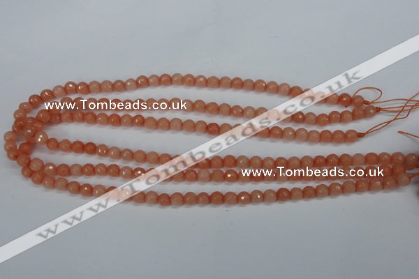 CCN1811 15 inches 6mm faceted round candy jade beads wholesale