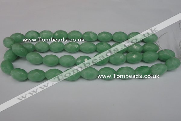 CCN183 15.5 inches 13*18mm faceted rice candy jade beads