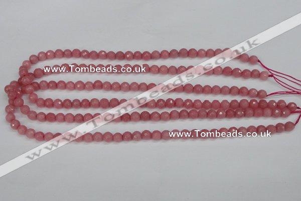 CCN1831 15 inches 6mm faceted round candy jade beads wholesale