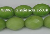 CCN184 15.5 inches 13*18mm faceted rice candy jade beads