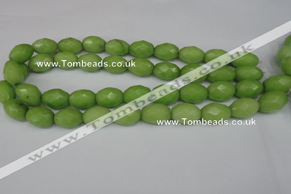 CCN184 15.5 inches 13*18mm faceted rice candy jade beads