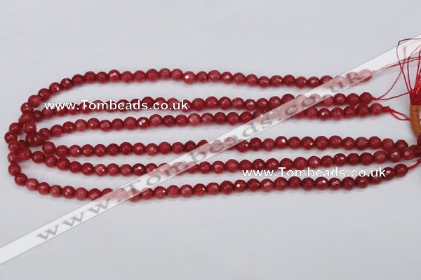 CCN1840 15 inches 4mm faceted round candy jade beads wholesale