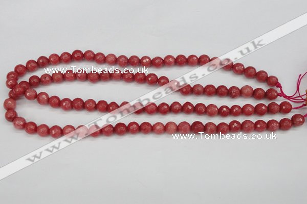 CCN1842 15 inches 8mm faceted round candy jade beads wholesale