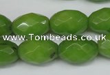 CCN185 15.5 inches 13*18mm faceted rice candy jade beads