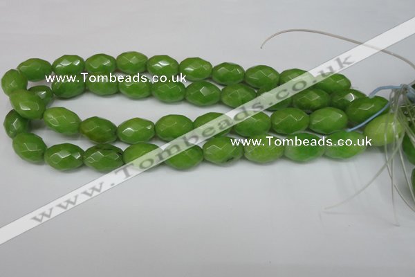 CCN185 15.5 inches 13*18mm faceted rice candy jade beads