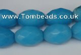 CCN187 15.5 inches 13*18mm faceted rice candy jade beads