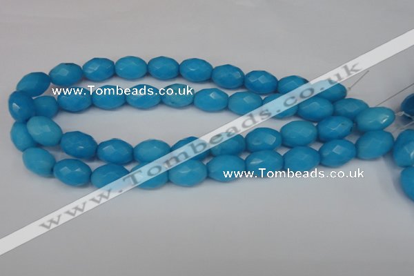 CCN187 15.5 inches 13*18mm faceted rice candy jade beads