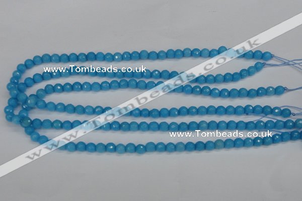 CCN1871 15 inches 6mm faceted round candy jade beads wholesale