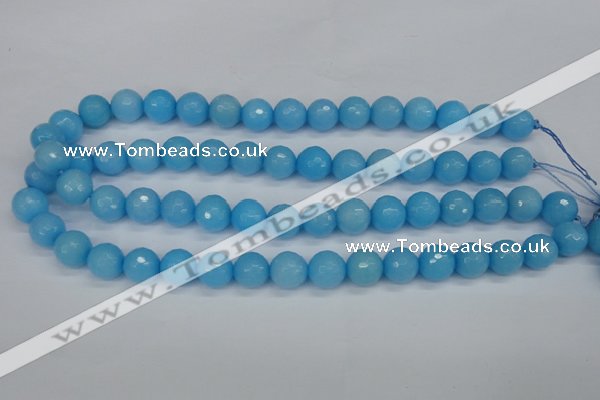 CCN1874 15 inches 12mm faceted round candy jade beads wholesale