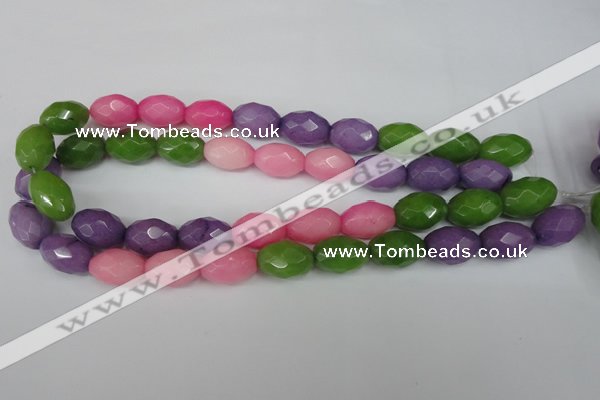 CCN188 15.5 inches 13*18mm faceted rice candy jade beads