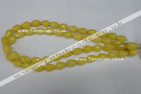 CCN190 15.5 inches 10*14mm faceted teardrop candy jade beads