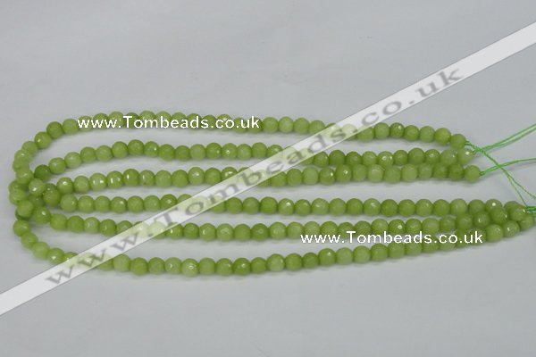 CCN1901 15 inches 6mm faceted round candy jade beads wholesale