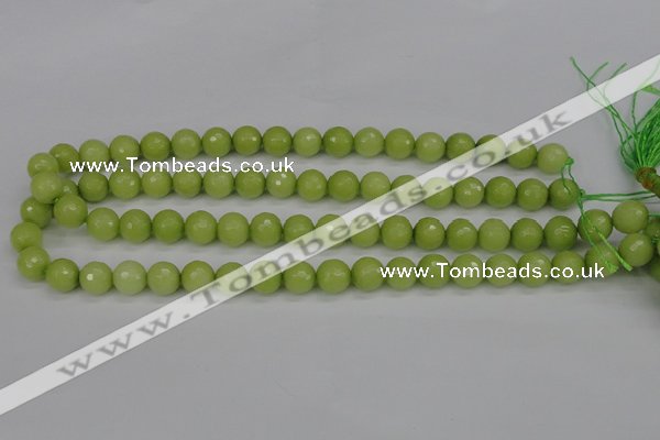 CCN1903 15 inches 10mm faceted round candy jade beads wholesale