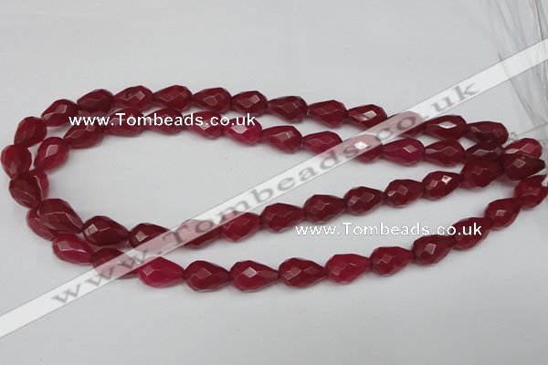 CCN191 15.5 inches 10*14mm faceted teardrop candy jade beads