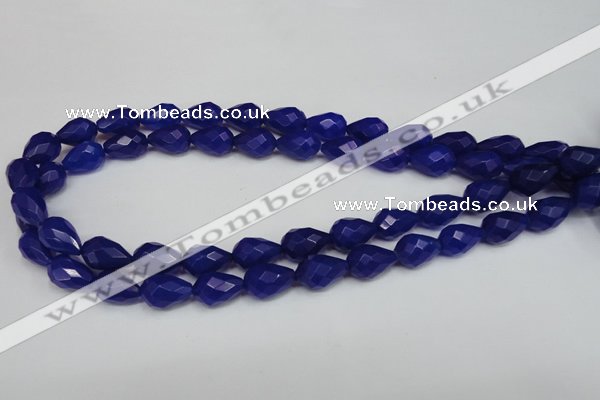 CCN192 15.5 inches 10*14mm faceted teardrop candy jade beads