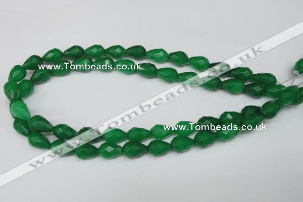 CCN194 15.5 inches 10*14mm faceted teardrop candy jade beads