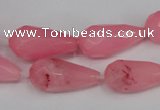 CCN196 15.5 inches 10*20mm faceted teardrop candy jade beads