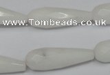 CCN197 15.5 inches 10*30mm faceted teardrop candy jade beads