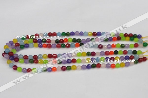 CCN1981 15 inches 6mm faceted round candy jade beads wholesale