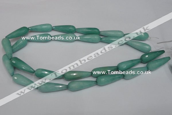 CCN199 15.5 inches 10*30mm faceted teardrop candy jade beads