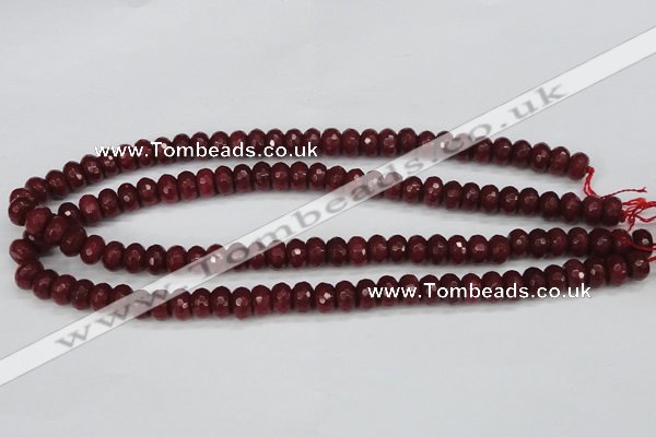 CCN1991 15 inches 6*10mm faceted rondelle candy jade beads wholesale