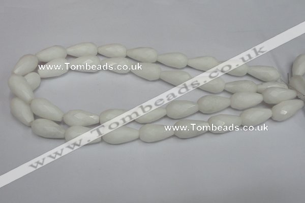 CCN201 15.5 inches 12*22mm faceted teardrop candy jade beads