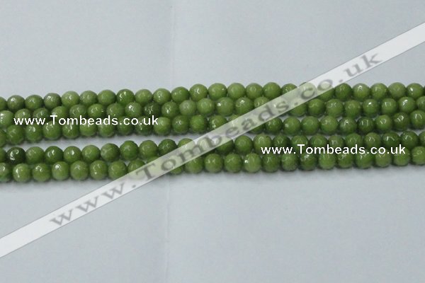 CCN2037 15 inches 6mm faceted round candy jade beads wholesale