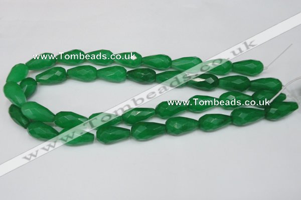 CCN204 15.5 inches 12*22mm faceted teardrop candy jade beads