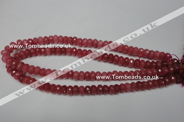 CCN2127 15.5 inches 6*10mm faceted rondelle candy jade beads