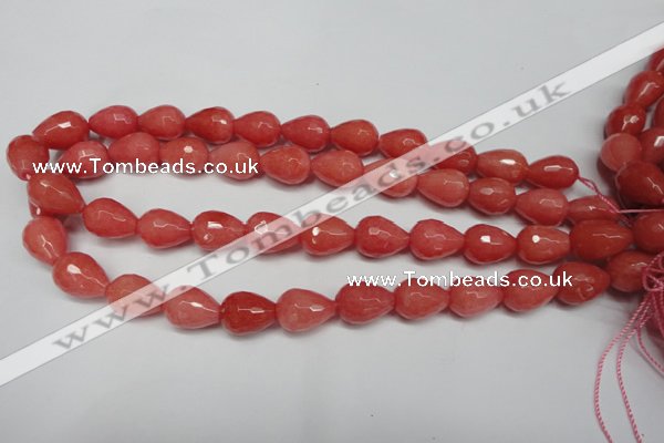 CCN2140 15.5 inches 12*16mm faceted teardrop candy jade beads