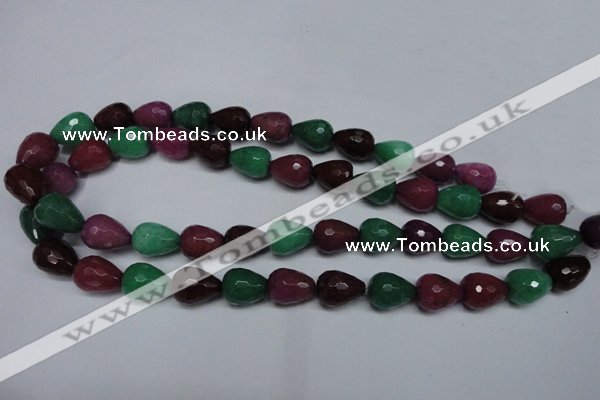 CCN2142 15.5 inches 12*16mm faceted teardrop candy jade beads