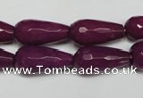 CCN2148 15.5 inches 10*20mm faceted teardrop candy jade beads