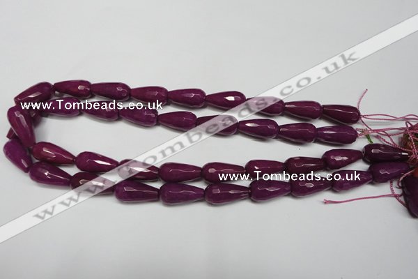 CCN2148 15.5 inches 10*20mm faceted teardrop candy jade beads