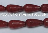 CCN2149 15.5 inches 10*20mm faceted teardrop candy jade beads