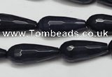 CCN2153 15.5 inches 10*25mm faceted teardrop candy jade beads