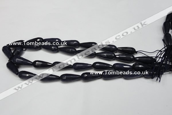 CCN2153 15.5 inches 10*25mm faceted teardrop candy jade beads