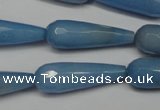 CCN2160 15.5 inches 10*30mm faceted teardrop candy jade beads