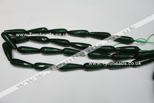 CCN2163 15.5 inches 10*30mm faceted teardrop candy jade beads