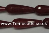 CCN2166 15.5 inches 10*30mm faceted teardrop candy jade beads