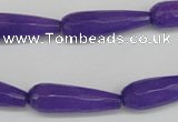 CCN2170 15.5 inches 8*25mm faceted teardrop candy jade beads