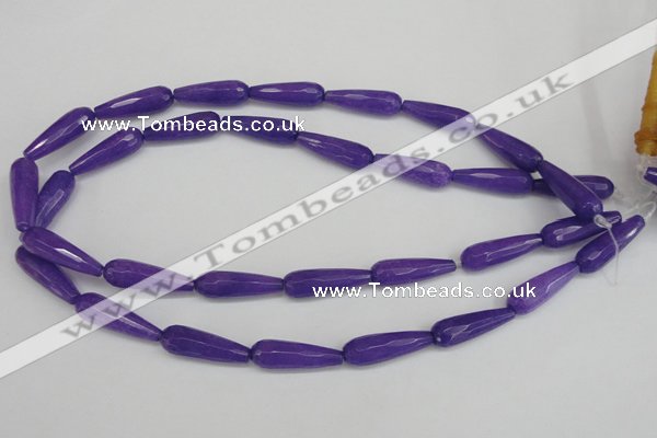 CCN2170 15.5 inches 8*25mm faceted teardrop candy jade beads